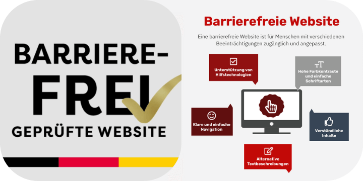 Banner mit der Aufschrift „Barrierefrei – Geprüfte Website. Die Gestaltung unserer neuen Website wurde vom bdr.nrw im Rahmen des „Inklusionsscheck 2024“ gefördert.“